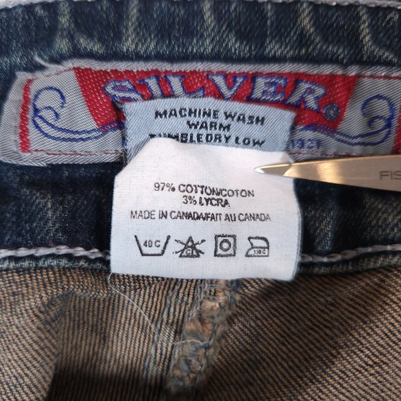 Silver Blue Jeans Womens Sz 30/32 Double Button Flare Denim Pants Canada - Picture 10 of 16